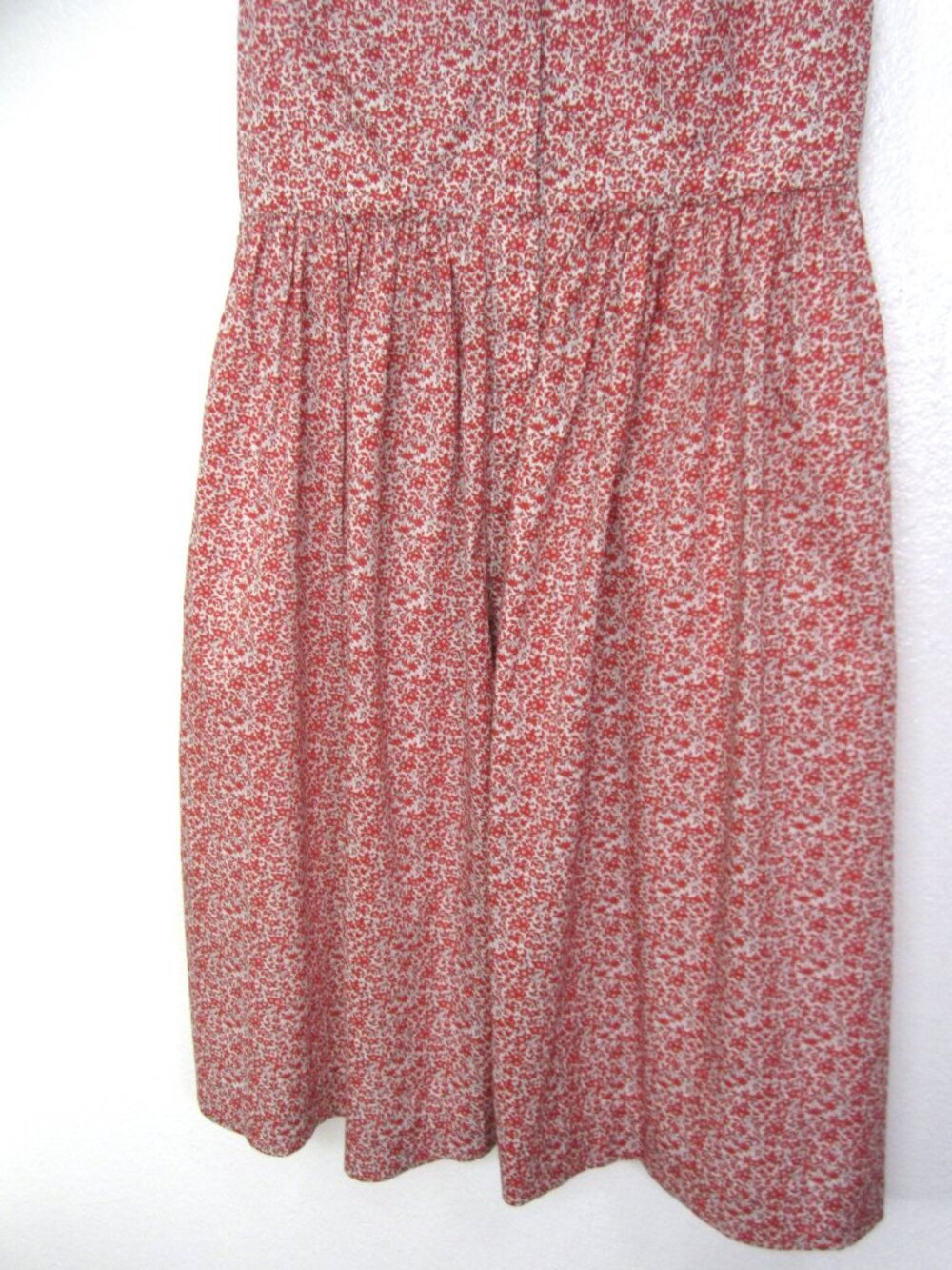 J.Crew Size 10 Liberty Floral Print Sleeveless Ruffle Neck Midi Dress Red - Picture 4 of 11